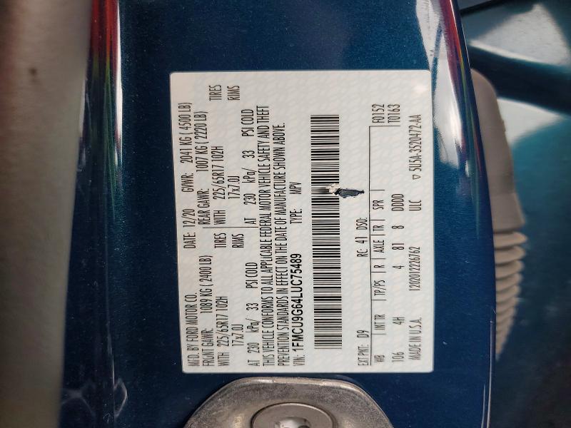 Aukcja sprzedaży 2020 Ford Escape, vin: 1FMCU9G64LUC75489, numer aukcji: 71382046