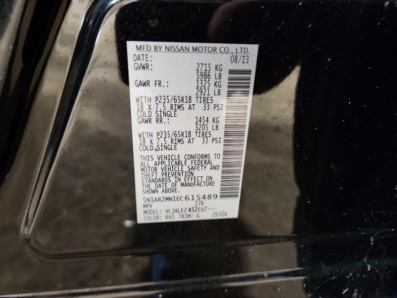 2014 Nissan Pathfinder მანქანა იყიდება აუქციონზე, vin: 5N1AR2MN1EC615489, აუქციონის ნომერი: 71879746