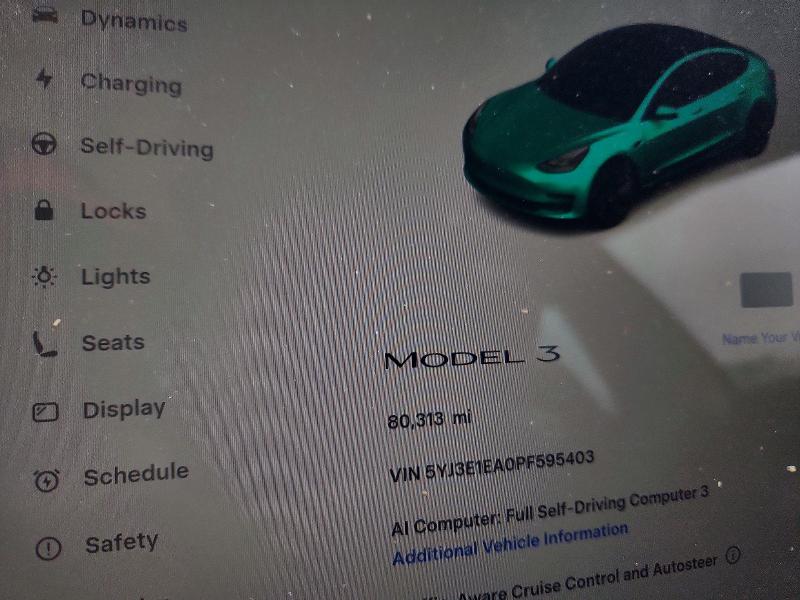 Продажа на аукционе авто 2023 Tesla Model 3, vin: 5YJ3E1EA0PF595403, номер лота: 65711106