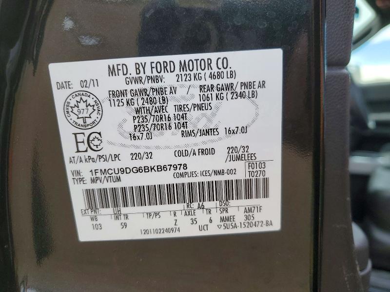 Продаж на аукціоні авто 2011 Ford Escape, vin: 1FMCU9DG6BKB67978, номер лоту: 72405626
