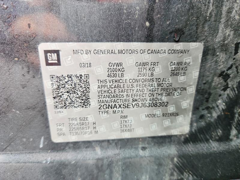 Продажа на аукционе авто 2018 Chevrolet Equinox, vin: 2GNAXSEV9J6308302, номер лота: 70897616