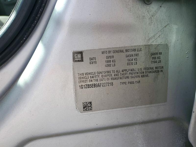 72991106 :رقم المزاد ، 1G1ZB5EB9AF227218 vin ، 2010 Chevrolet Malibu مزاد بيع