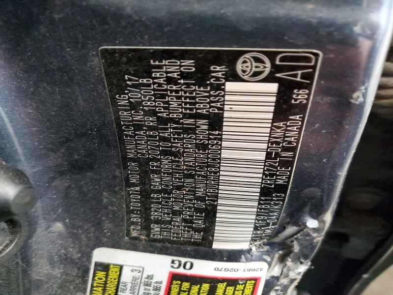 Aukcja sprzedaży 2018 Toyota Corolla, vin: 2T1BURHE8JC006914, numer aukcji: 72048056