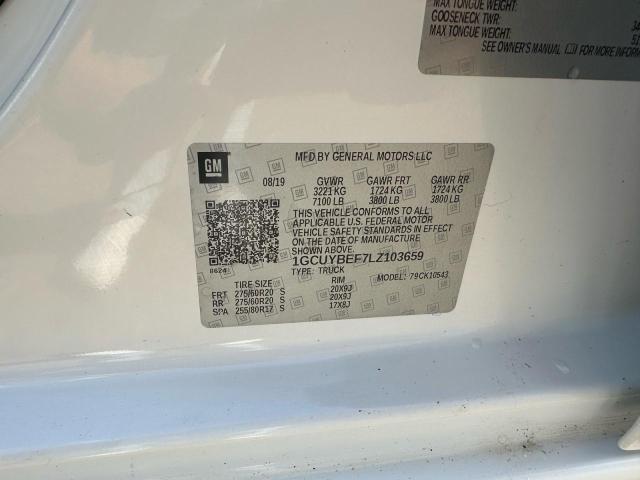 73340936 :رقم المزاد ، 1GCUYBEF7LZ103659 vin ، 2020 Chevrolet Silverado مزاد بيع