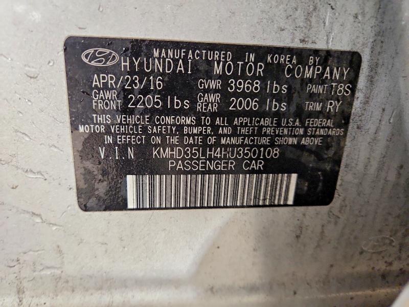 71292796 :رقم المزاد ، KMHD35LH4HU350108 vin ، 2017 Hyundai Elantra Gt مزاد بيع