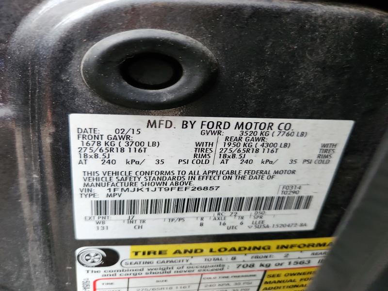 2015 Ford Expedition მანქანა იყიდება აუქციონზე, vin: 1FMJK1JT9FEF26857, აუქციონის ნომერი: 71431316