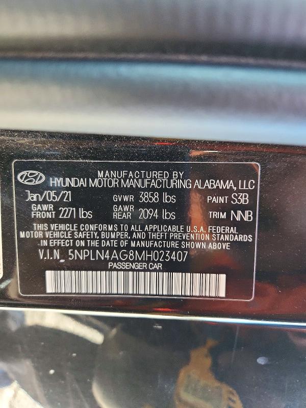Продажа на аукционе авто 2021 Hyundai Elantra, vin: 5NPLN4AG8MH023407, номер лота: 71302136