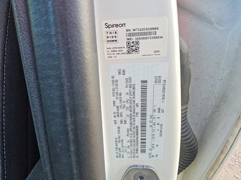 71147656 :رقم المزاد ، 1FMCU0G60NUB66655 vin ، 2022 Ford Escape مزاد بيع