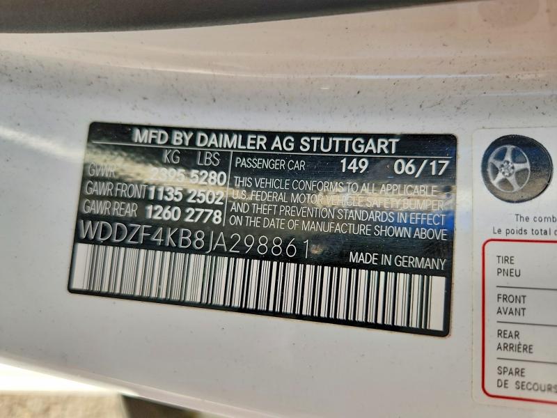 Продажа на аукционе авто 2018 Mercedes-benz E, vin: WDDZF4KB8JA298861, номер лота: 71589196