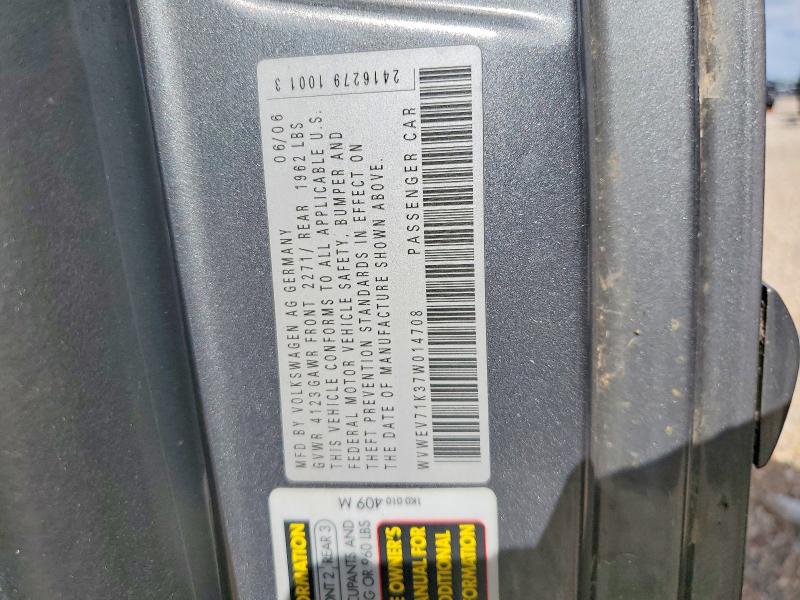 Продаж на аукціоні авто 2007 Volkswagen New Gti, vin: WVWEV71K37W014708, номер лоту: 71639206