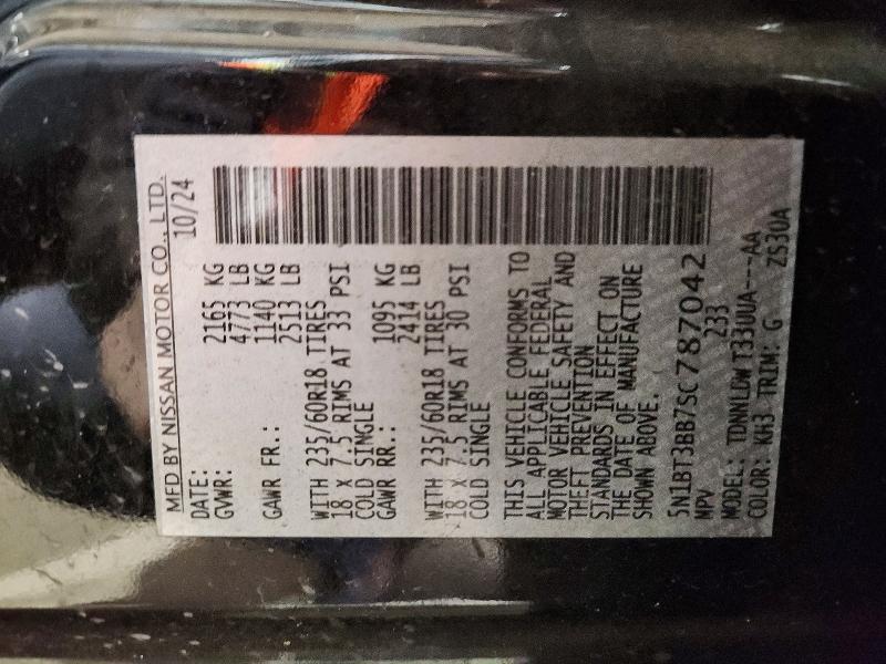 2025 Nissan Rogue მანქანა იყიდება აუქციონზე, vin: 5N1BT3BB7SC787042, აუქციონის ნომერი: 72809156
