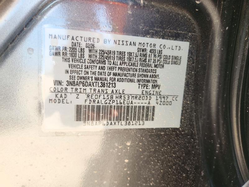Aukcja sprzedaży 2026 Nissan Kicks, vin: 3N8AP6DAXTL381213, numer aukcji: 72236946