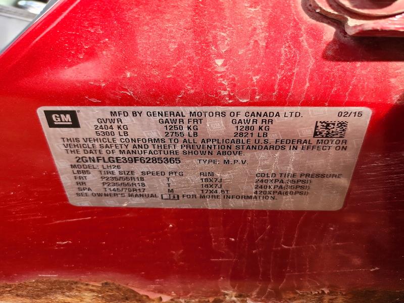 72450896 :رقم المزاد ، 2GNFLGE39F6285365 vin ، 2015 Chevrolet Equinox مزاد بيع