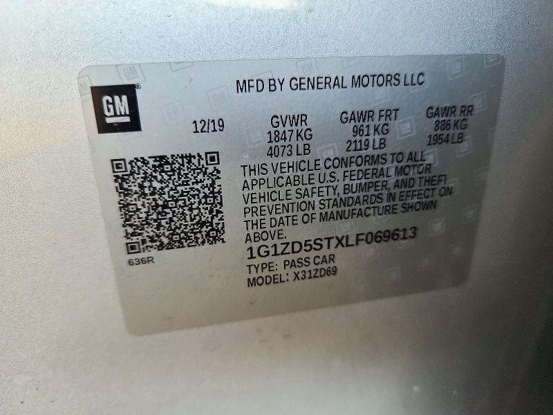 Aukcja sprzedaży 2020 Chevrolet Malibu, vin: 1G1ZD5STXLF069613, numer aukcji: 71936776