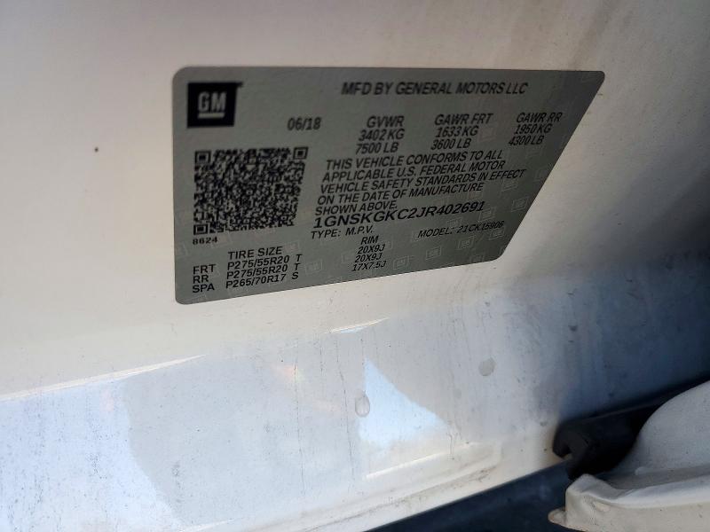 Продажа на аукционе авто 2018 Chevrolet Suburban, vin: 1GNSKGKC2JR402691, номер лота: 72302986