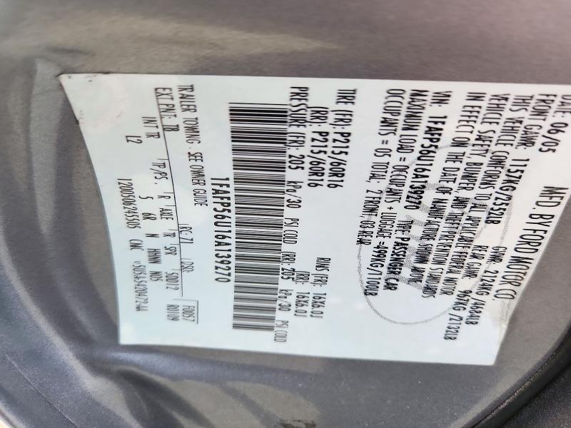 Aukcja sprzedaży 2006 Ford Taurus, vin: 1FAFP56U16A139270, numer aukcji: 70916856