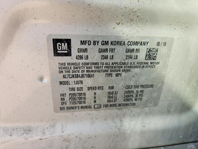 Продажа на аукционе авто 2018 Chevrolet Trax, vin: KL7CJKSB4JB710641, номер лота: 71203046
