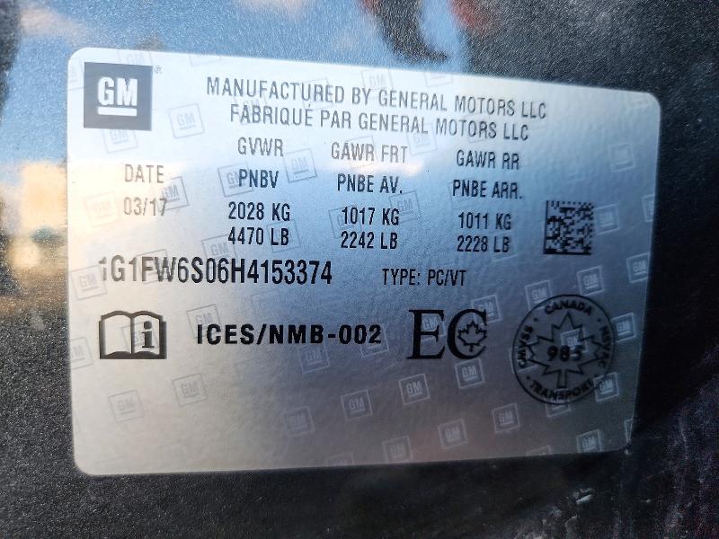 Продаж на аукціоні авто 2017 Chevrolet Bolt Ev, vin: 1G1FW6S06H4153374, номер лоту: 72431156