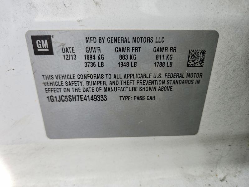 Продаж на аукціоні авто 2014 Chevrolet Sonic, vin: 1G1JC5SH7E4149333, номер лоту: 71353806