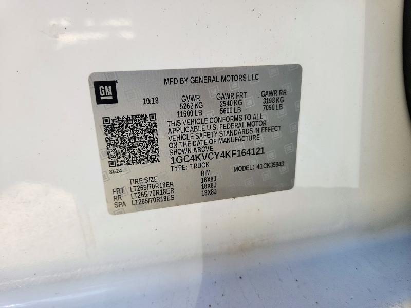 73395886 :رقم المزاد ، 1GC4KVCY4KF164121 vin ، 2019 Chevrolet Silverado مزاد بيع