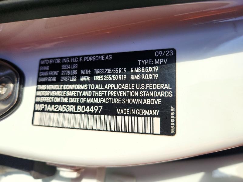 2024 Porsche Macan მანქანა იყიდება აუქციონზე, vin: WP1AA2A53RLB04497, აუქციონის ნომერი: 72538566
