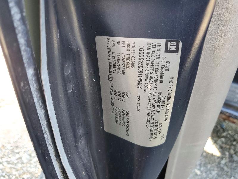 72186926 :رقم المزاد ، 1GCGG25C581145484 vin ، 2008 Chevrolet Express G2500 مزاد بيع