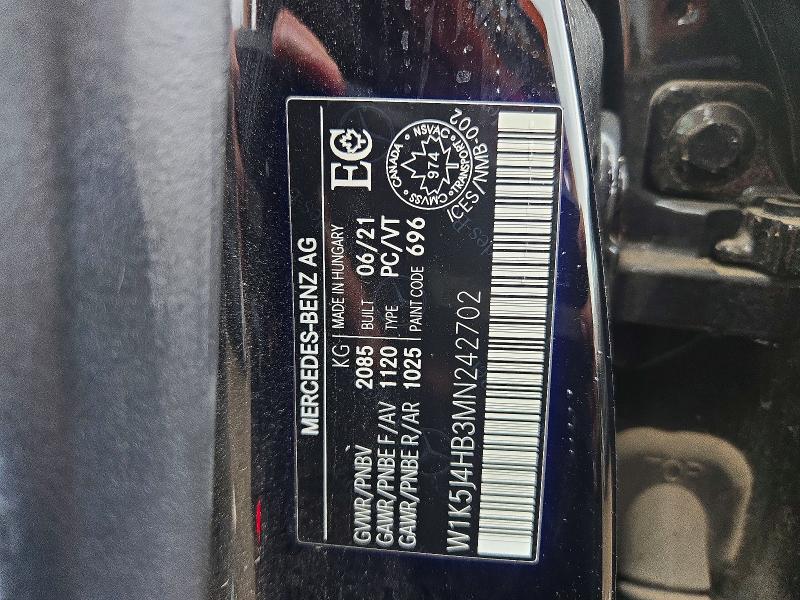 2021 Mercedes-benz Cla მანქანა იყიდება აუქციონზე, vin: W1K5J4HB3MN242702, აუქციონის ნომერი: 68821866