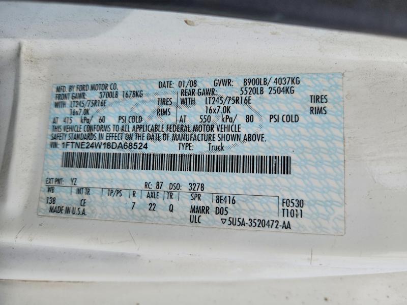 Продаж на аукціоні авто 2008 Ford Econoline, vin: 1FTNE24W18DA68524, номер лоту: 71095656