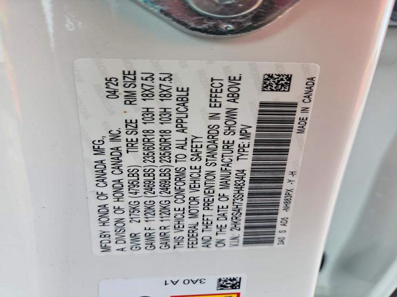71921236 :رقم المزاد ، 2HKRS4H73SH483404 vin ، 2025 Honda Cr-v مزاد بيع
