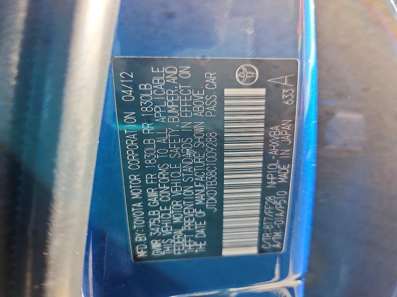 Aukcja sprzedaży 2012 Toyota Prius C, vin: JTDKDTB38C1009288, numer aukcji: 71899766