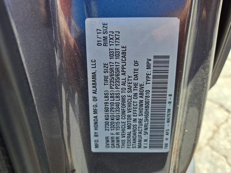 Aukcja sprzedaży 2017 Honda Odyssey, vin: 5FNRL5H60HB007810, numer aukcji: 71706066