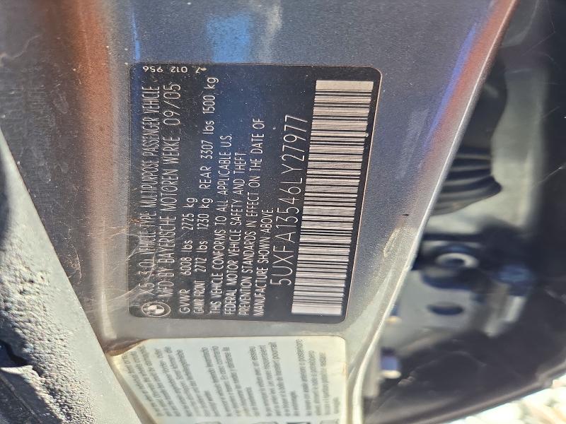 73714096 :رقم المزاد ، 5UXFA13546LY27977 vin ، 2006 Bmw X5 مزاد بيع