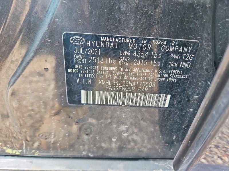 Aukcja sprzedaży 2022 Hyundai Sonata, vin: KMHL34J23NA176503, numer aukcji: 60295626