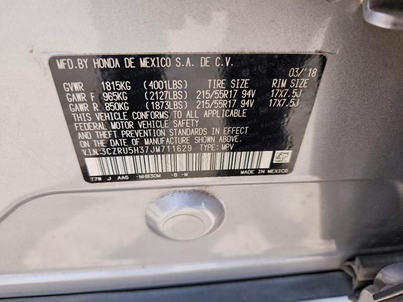 Aukcja sprzedaży 2018 Honda Hr-v, vin: 3CZRU5H37JM711629, numer aukcji: 70845516