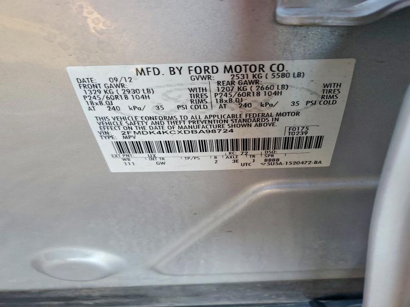 Aukcja sprzedaży 2013 Ford Edge, vin: 2FMDK4KCXDBA98724, numer aukcji: 71203536