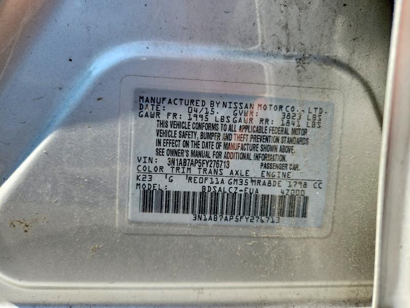 Продаж на аукціоні авто 2015 Nissan Sentra, vin: 3N1AB7AP5FY276713, номер лоту: 71441126