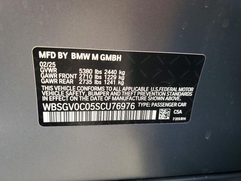 Aukcja sprzedaży 2025 Bmw M8, vin: WBSGV0C05SCU76976, numer aukcji: 71682506