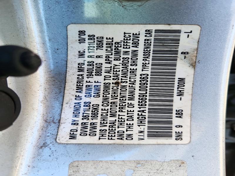 Продаж на аукціоні авто 2009 Honda Civic, vin: 1HGFA16569L009363, номер лоту: 71844506