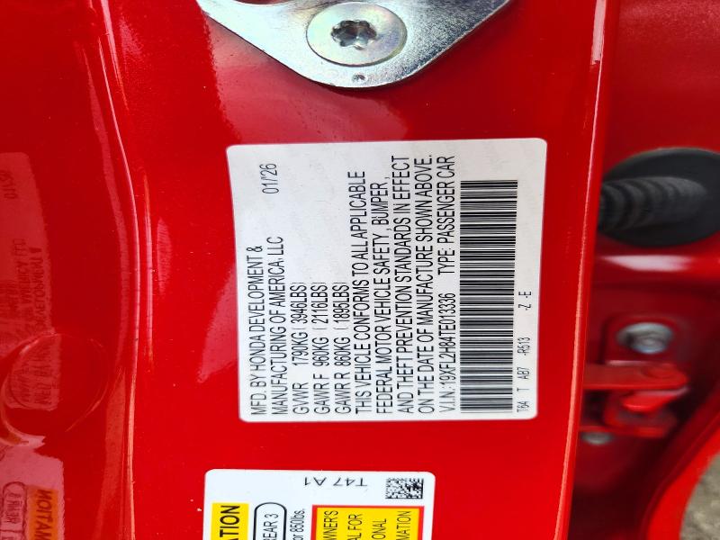 Продажа на аукционе авто 2026 Honda Civic, vin: 19XFL2H84TE013336, номер лота: 72446036