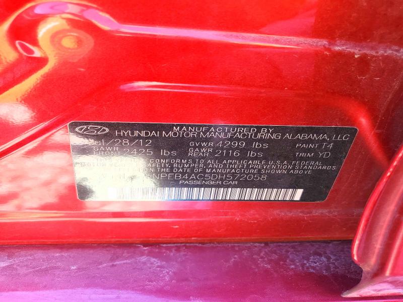 Aukcja sprzedaży 2013 Hyundai Sonata, vin: 5NPEB4AC5DH572058, numer aukcji: 71498846