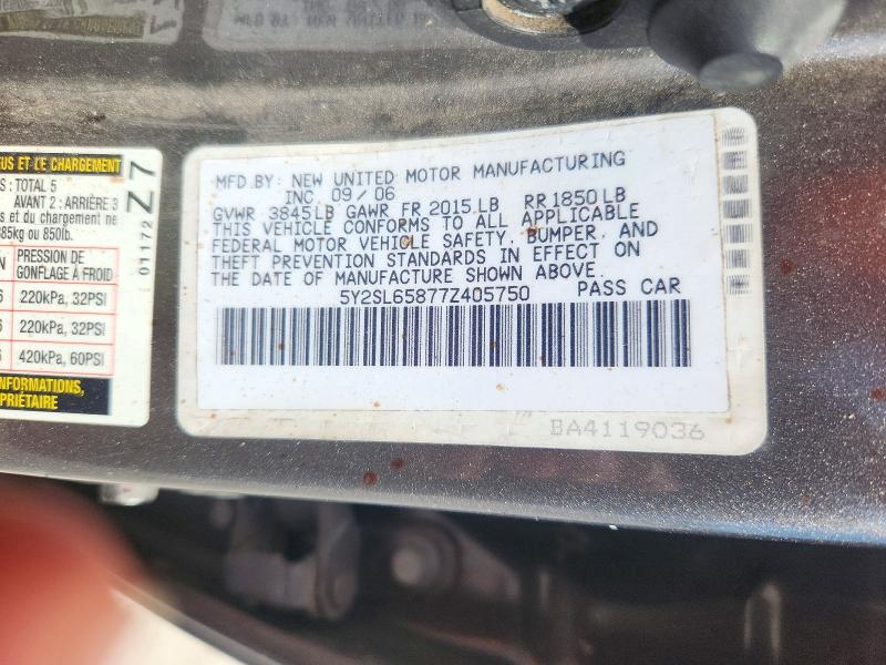 Aukcja sprzedaży 2007 Pontiac Vibe, vin: 5Y2SL65877Z405750, numer aukcji: 74118036