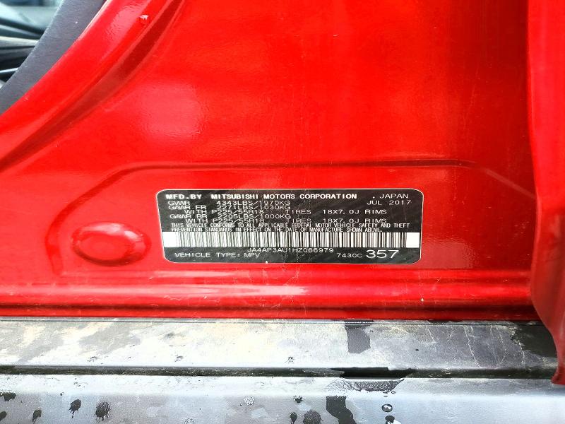 2017 Mitsubishi Outlander Sport მანქანა იყიდება აუქციონზე, vin: JA4AP3AU1HZ066979, აუქციონის ნომერი: 71077866