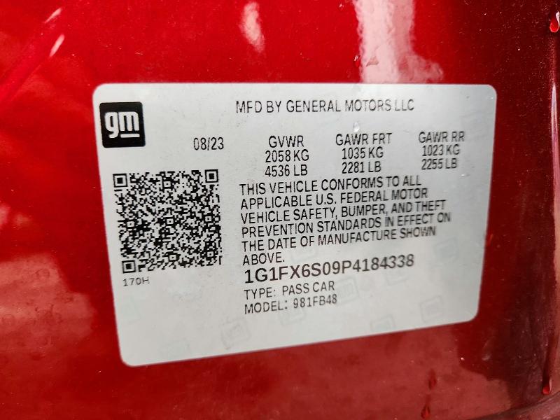 Aukcja sprzedaży 2023 Chevrolet Bolt Ev, vin: 1G1FX6S09P4184338, numer aukcji: 72853326