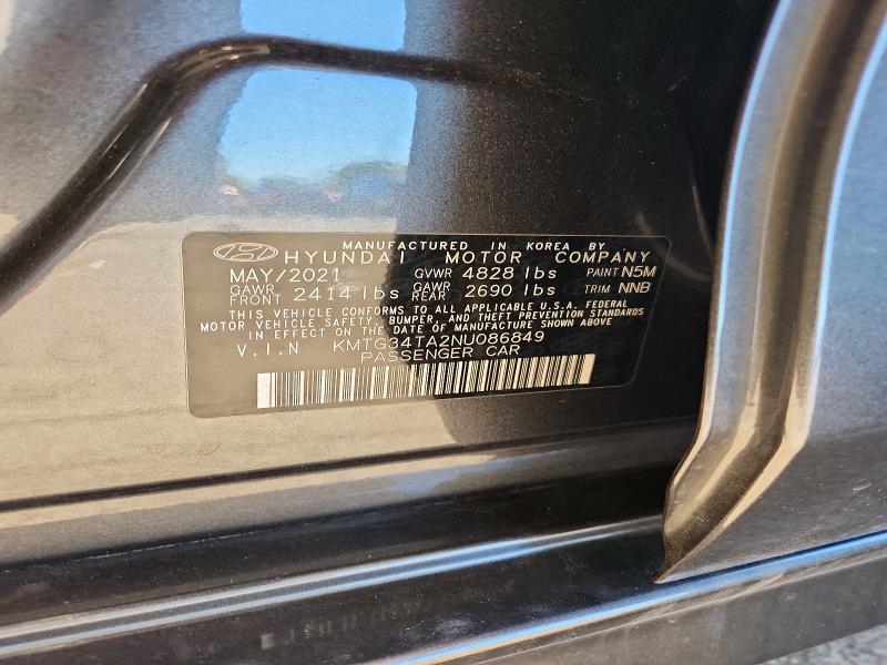 2022 Genesis G70 მანქანა იყიდება აუქციონზე, vin: KMTG34TA2NU086849, აუქციონის ნომერი: 73447156