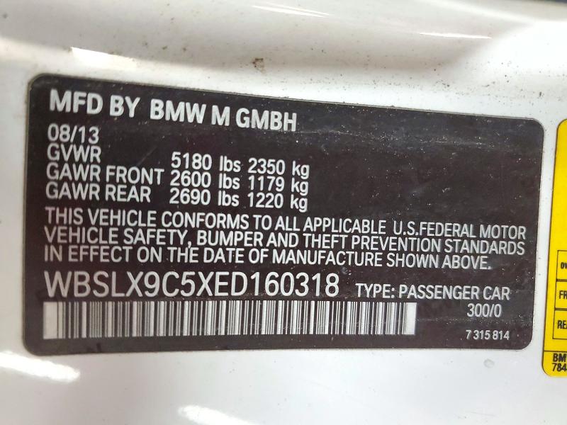 72375676 :رقم المزاد ، WBSLX9C5XED160318 vin ، 2014 Bmw M6 مزاد بيع