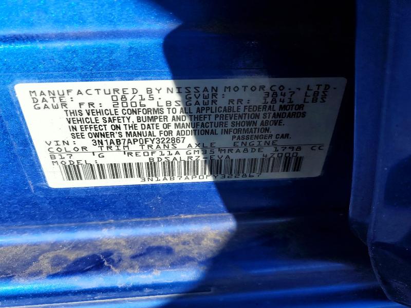 Aukcja sprzedaży 2015 Nissan Sentra, vin: 3N1AB7AP0FY322867, numer aukcji: 72729436