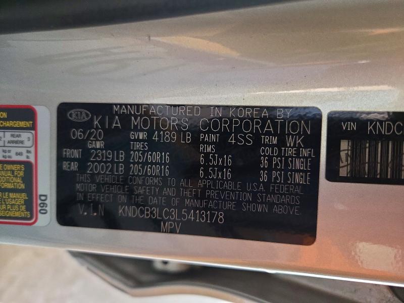 71426996 :رقم المزاد ، KNDCB3LC3L5413178 vin ، 2020 Kia Niro مزاد بيع