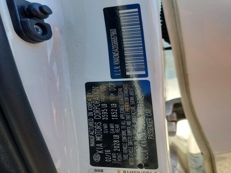 Aukcja sprzedaży 2016 Kia Rio, vin: KNADM5A31G6687960, numer aukcji: 71746016
