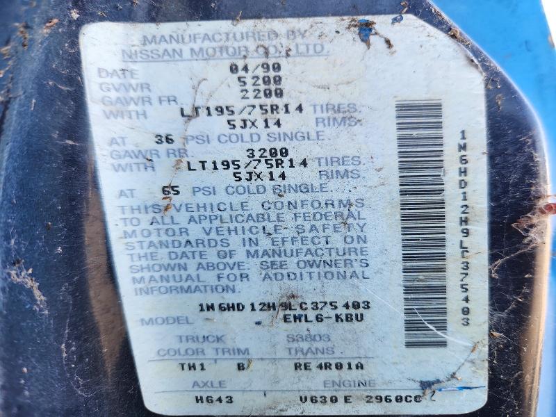 Продаж на аукціоні авто 1990 Nissan Truck, vin: 1N6HD12H9LC375403, номер лоту: 72039426