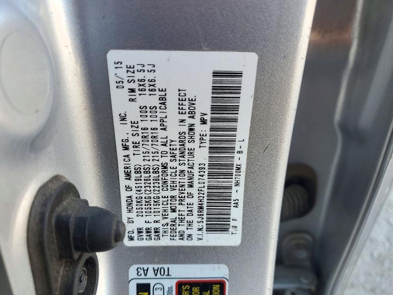 Aukcja sprzedaży 2015 Honda Cr-v, vin: 5J6RM4H32FL074393, numer aukcji: 72632346